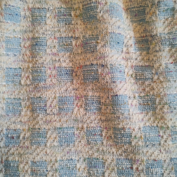 Taylor Light Blue and White  Tweed Belted Mini Dress Sz 6 NWT - Picture 3 of 10